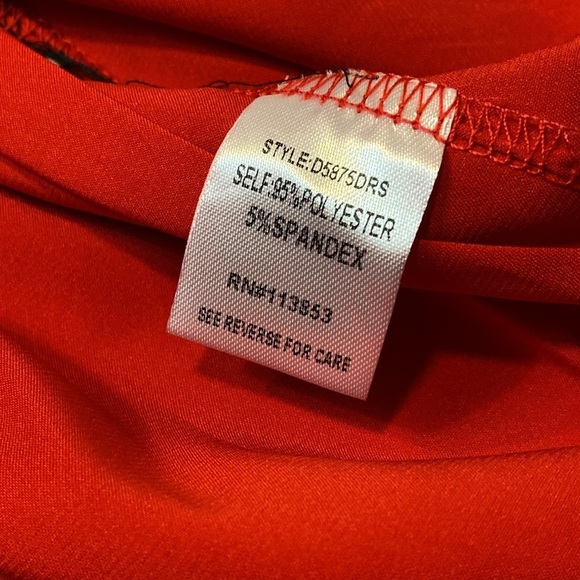 🆕 Sugarlips Red Satin Smocked Ruffle Dress - Picture 5 of 7